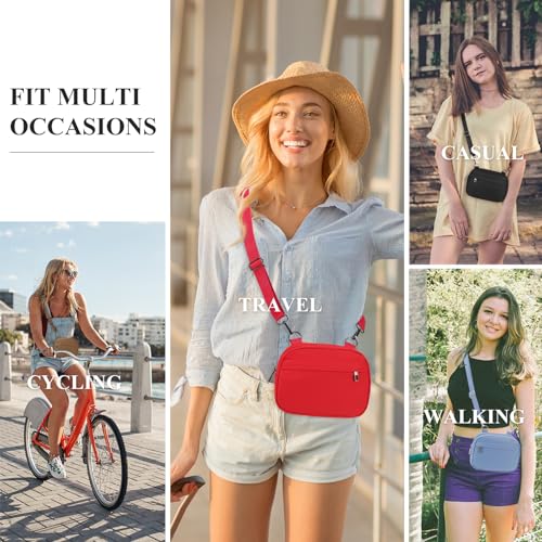 MAXTOP Small Crossbody Bags for Women Belt Bag Fanny Pack with Adjustable Strap - color: Red, style: Small Crossbody Bag