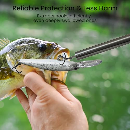 Pristis UTA III Metal Hook Remover Tool for Saltwater, Heavy-Duty Fishing Hook Removal Tool Extractor, Sturdy Stainless Steel Squeeze-Out Fish Dehooker Pliers Tackle Gear for Anglers, 13 inches