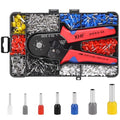 XHF 1700 PCS Ferrule Crimping Tool Kit with Hexagonal Ferrule Crimper Insulated Wire End Ferrules Terminals - color: 1700 PCS Kit