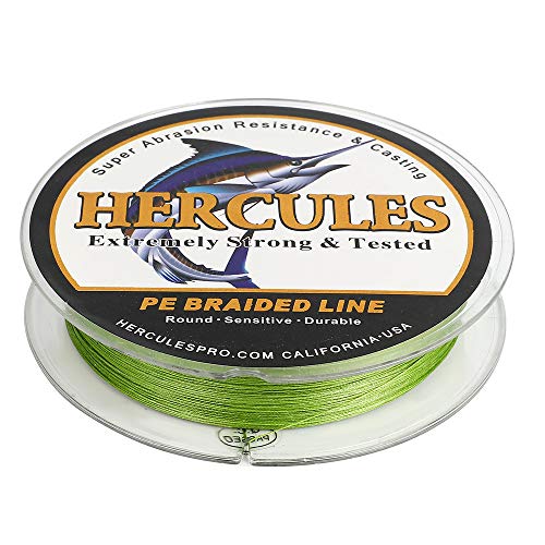 HERCULES Cost-Effective Super Cast 8 Strands Braided Fishing Line 10LB to 300LB Test for Salt-Water,109/328/547/1094 Yards(100M/300M/500M/1000M),Diam.#0.12MM-1.2MM,Hi-Grade Performance,Variety Colors - color: Army Green, size: 20LB-0.20MM-547YDS(500M)-8 S