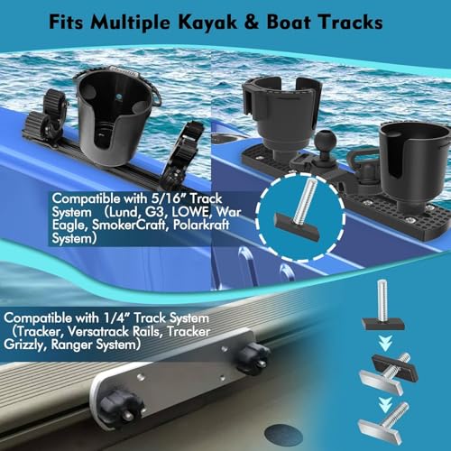 Boat Track System Tool Holder, Knife & Plier Fishing Bait Holder Combo - Compatible for Versatrack/Lund Sport Track - Marine-Grade Storage Solution. - style: 45 Degree Boat Tool Holder