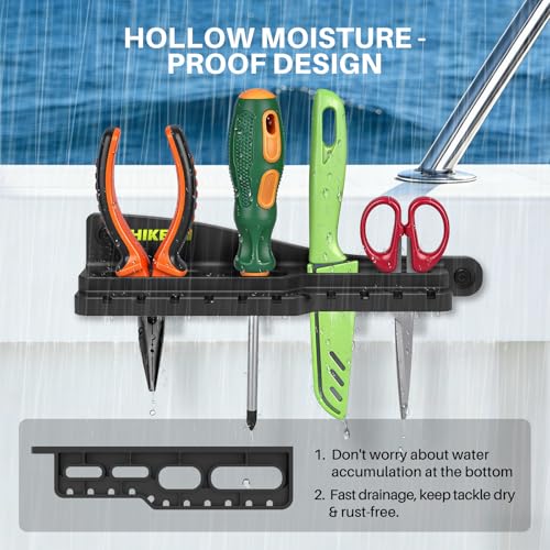 Hikeen Fishing Tool Holder for Boat, Fishing Hook, Pliers, Knives, Lures Organizer for Boat, Screw Mount Marine Tackle Rack Holder