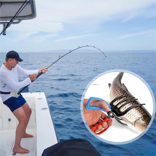 2 Packs 2/3 Claw Fish Gripper, Metal Fishing Pliers Gripper Catch Fish Control Clamp, Three Teeth Fishing Pliers Control Forceps Fishing Accessories for Most Freshwater Fish Grip Tackle Holder - color: 2 packs-3claw