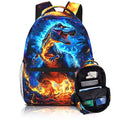 Dinosaur Backpack for Kids Toddler Boy Blue Fire Dino School Bookbag for Elementary Preschool Travel Bag Backpack for Kid Boys 8-12 Back to School Gifts - color: Dinosaur 01