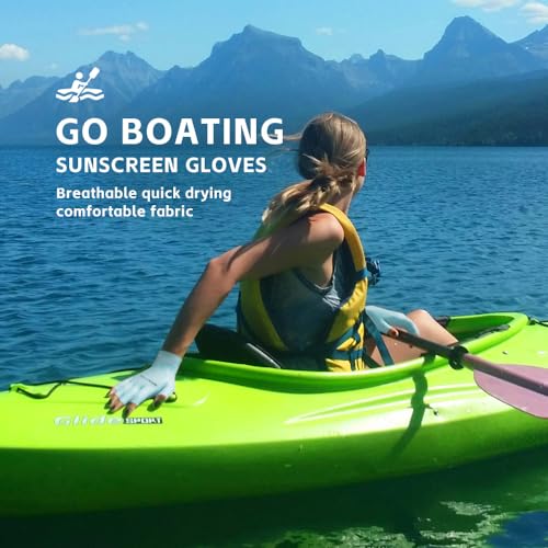 Unisex UV Protective Fingerless Gloves UPF 50+ Summer Sun Glove for Outdoor Fishing Cycling Hiking Driving Kayaking - color: Blue, size: Small
