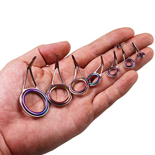 QualyQualy Fishing Rod Tip Repair Kit 40pcs/75pcs Fishing Rod Guides Stainless Steel Ceramic Ring Rod Tip Guide Replacement Baitcasting Fishing Rod Repair Kit - color: A- Rod Guides Single Foot 75Pcs