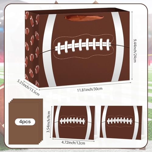 Hooqict Large Football Gift Bag with Tissue Paper and Greeting Card Football Birthday Party Gift Wrapping Bag for Boys Men Sport Themed Goodie Treat Party Favors Gift Bag - color: Football