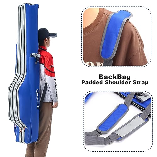 Sougayilang Fishing Rod Bag - 3 Layer Organizer Case for Travel - 170cm/69in - color: Length: 170cm/69in