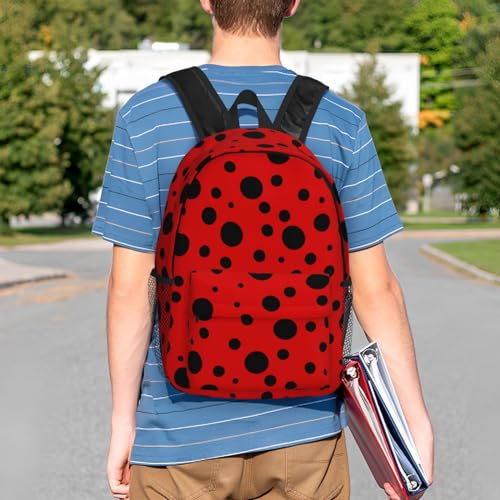 Ladybug Black And Red Polka Dot Backpack For Teenage Girls And Boys Cute Kids Backpacks Children School Bag - color: Ladybug Black and Red Polka Dot
