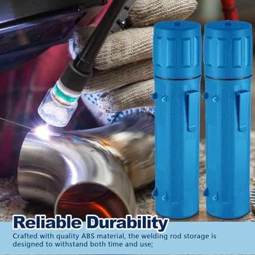 Zonon 2 Pcs Welding Rod Storage Tube 14 Inch Stick Electrode Storage Container Airproof Waterproof Canister (holds 350mm / 13.7in Rods)(Blue) - color: Blue