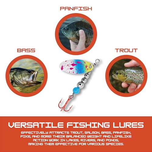 Hipster Pro Pack Rooster Tail Fishing Lures - Proven Inline Spinner Baits, Premium Trout Spinners for Trout and Salmon River Fishing, 100% USA Made by Hofmann's Lures - color: The Crushed Guppy