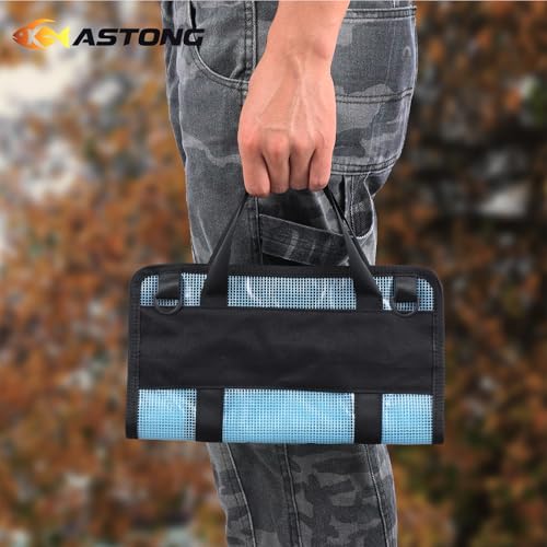 Fishing Lure Stroage Bag Covenient 6 Pocket Large Capacity PVC Heavy Duty Protective Cover Durable Fishing Bag for all Fishing Bait Trolling Fishing Lure Wraps Box for Saltwater (1pc, Blue) - color: Blue