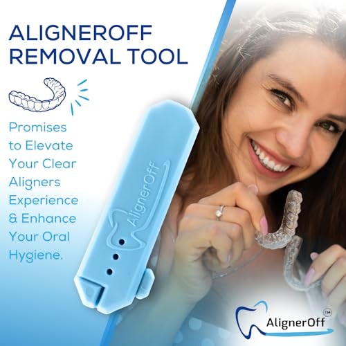 Retractable Aligner Removal Tool – Hygienic Clear Aligner Remover for Invisalign -Style Aligners, Retainers and Nightguards - Portable Reusable Removal Tool, Dental Hygienist Developed - color: Blue