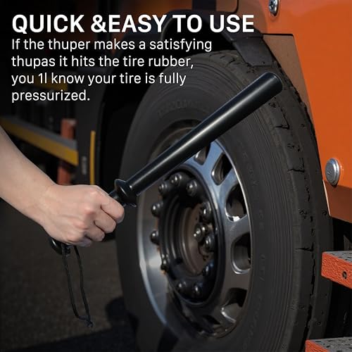 MALTERZER 2 PCS Rubber Tire Checker for Truckers Tool for Checking Tire Pressure, Wheel & Tire Accessories & Parts, Tire Repair Tools Fish Bat Self Defense - color: Black, 2 Pcs