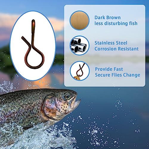Eupheng Quick Change Fly Fishing Snaps Stainless Steel, Fishing swivels, Fast Easy & Secure, Hook Snaps for Flies, Jigs, Lures, Great Value Pack - size: 50pcs 0.32inch, style: Fly Fishing Snaps