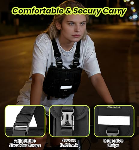 Sports Chest Pack for Men Women, Running Vest Bag Reflective Gear, Tactical Vest, for Cycling Hiking Skiing Camping Fishing Gym Workouts Dog Walking