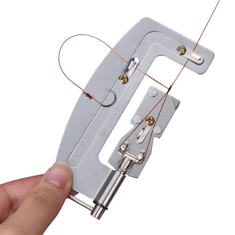 Acxico 2 Pcs Alloy Fishhook Layer Double Ended Needle knotter+semi-Automatic Fishhook line Layer Machine