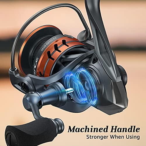 Cadence Vigor Spinning Reel - 9+1 BB Fishing Reel with Lightweight Magnesium Frame, Smooth Powerful Spinning Reels with High-Speed 6.2:1 Gear Ratio, 36 LBs Max Drag & Stronger Machined Handle