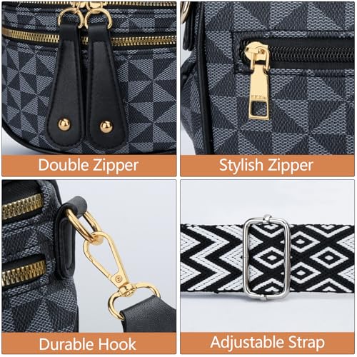 KKXIU Crossbody Sling Bag for Women Trendy Fanny Pack Vegan Leather Chest Bag | Trendy - color: 1-black