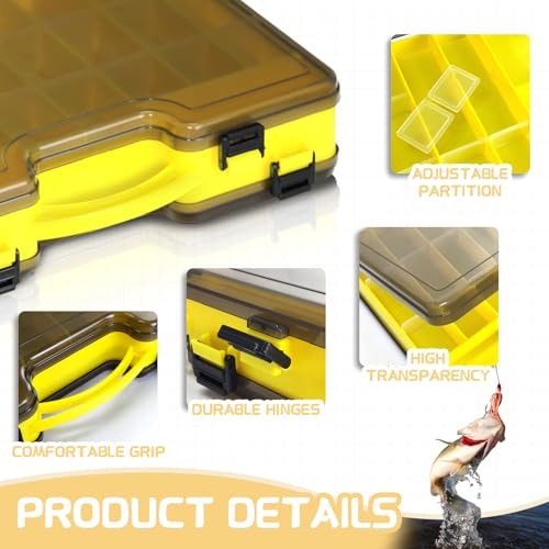 Fishing Tackle Box,Plastic Tackle Trays,Tackle Box Organizer with Removable Dividers,Waterproof Tackle Box Used for Storing Fishing Bait