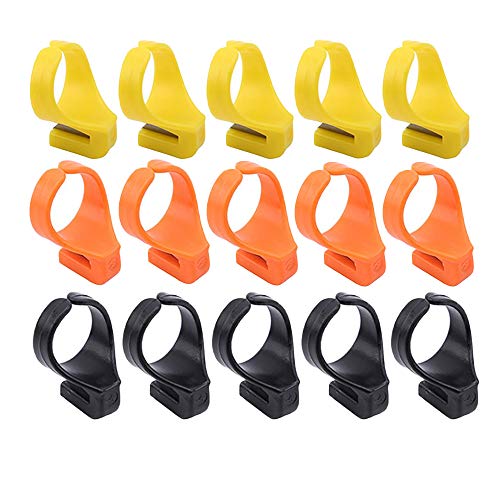 15 Pieces Finger Knife Ring Plastic Quilting Thread Cutter Thimble Sewing Accessories Handcraft DIY Tool with Blade for Cutting Yarn, Fishing Line, Weaving, Mixed Color