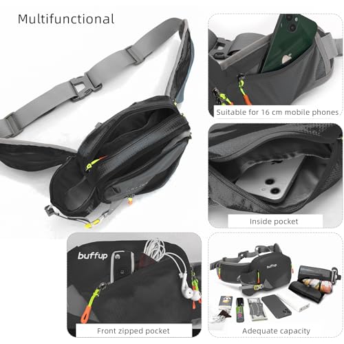 Lightweight Sports Fanny Pack with Bottle Holder,Waist Pack for Hiking,Running,Cycling & Outdoor Adventures (Black) - color: Black
