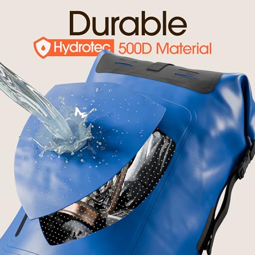Earth Pak Waterproof Backpack - Heavy Duty Roll-Top Closure with Easy Access Front-Zippered Pocket and Cushioned Padded Back Panel for Comfort with IPX8 Waterproof Phone Case, Blue, 85L, Messenger Bag - color: Blue, size: 85L