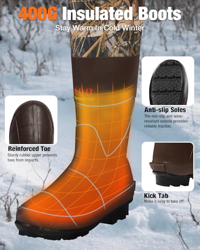 HISEA Womens Chest Waders, 4.5mm Neoprene Leopard Hunting Wader for Women with Insulated Boots, Waterproof Fishing Waders - color: Next Camo, size: 10