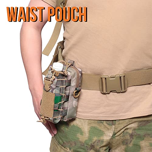 ACEXIER Tactical Molle Pouch Waist Bag Bottle Bag Outdoor Vest Pack Purse Phone Case Backpack Hunting Accessories Tool Pack - color: Gray