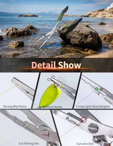 Fishing Gear,Hook Remover Fishing Pliers,Stainless Steel Fishing Tools,Multitool for Saltwater - color: green