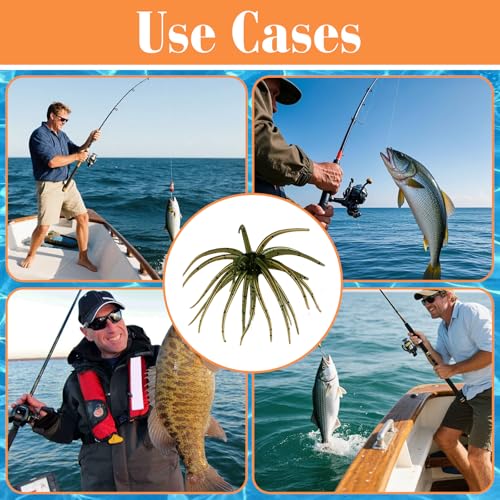 4Pcs Sea Urchin Soft Bait, Realistic Fuzzy Dice Fishing Lure,Floating TPR Swimbait with Reflective Stars, Plastic Baits for Bass Fishing,Drop Shot,Wacky Rig/Neko Rig & Finesse,Slow Sinking