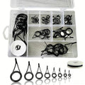 Fishing Rod Repair Kit with Rod Wrapping Machine Complete Size Pole Guides | 8 Sizes Casting＆Spinning Rod Eyes Ceramic Rings Stainless Steel Rod Eyelet Replacement for Rod Building DIY - color: Black Spinning Guide