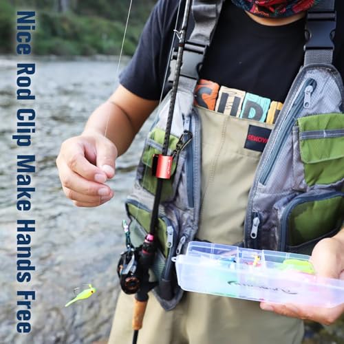 Dovesun Creek Rod Clips Wearable Fishing Rod Holder Clip Fly Fishing Pole Accessories 1PCS & 2PCS - color: Cylindrical-Black-2PCS