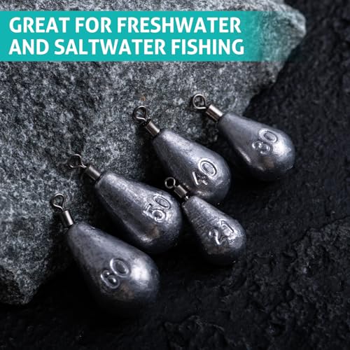 Goture Tungsten Teardrop Drop Shot Weights, 1/32 oz x 10, Ideal for Saltwater, Freshwater, Bass Fishing - size: 3/4oz - 20pcs
