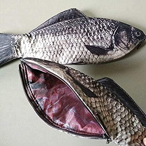 2 Pieces Simulation Fish-Shaped Pencil Case, Waterproof Coin Purse, Novelty Stationery Bag, Durable School Office Supplies Gift for Boys Girls