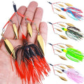 Multi-Blade Spinnerbait, Umbrella Rig Fishing Bass Kit，Snakehead Skirt Lure for Pike Bass Trout Salmon Freshwater（5pcs）