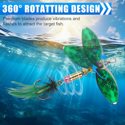 Spinnerbaits Rooster Bait Tail Fishing Lures Kit Inline Spinner Spoon Lures Bass Salmon Trout Hard Metal Spinner Baits for Saltwater Freshwater - style: 10pcs Spinnerbaits-a