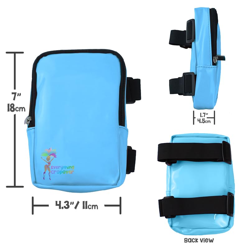 Glossy Thigh Bag | Leg Harness for Women | Outdoor Leg Pouch | Carnival Hiking Travel Fanny Pack with Adjustable Straps | Light Blue - color: Blue (light blue)