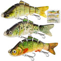 Multi Jointed Swimbait Saltwater Fishing Lures with Sharp Treble Hooks, Bass Fishing Lures Walleye Trout, Lifelike Slow Sinking Fish Bait Lures Kit Freshwater - color: 3 Colors