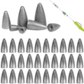 Fishing Weights 30pcs Bullet Sinkers Worm Weights for Bass Fishing Carolina Rig Texas Rig Slip Sinker Sliding Weights Lead Fishing Weights Saltwater Freshwater - style: 1/8oz-30pcs