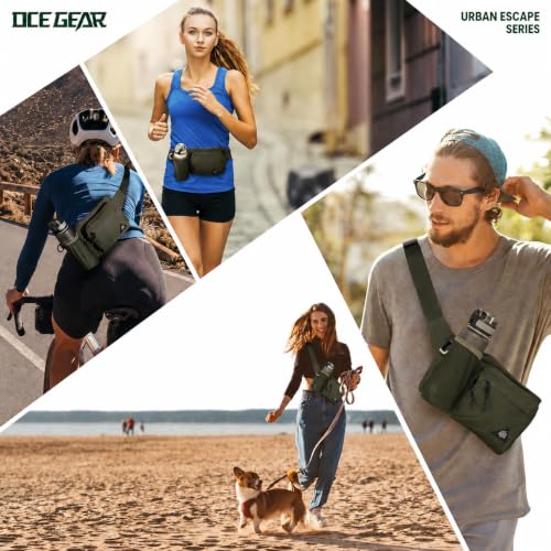 Waist Pack with Water Bottle Holder for Men Women Waist Bag Running Waist Pack Waterproof for Outdoor Travel Cycling Climbing Walking Fit All Phones (Bottle Not Included) (Green) - color: Green