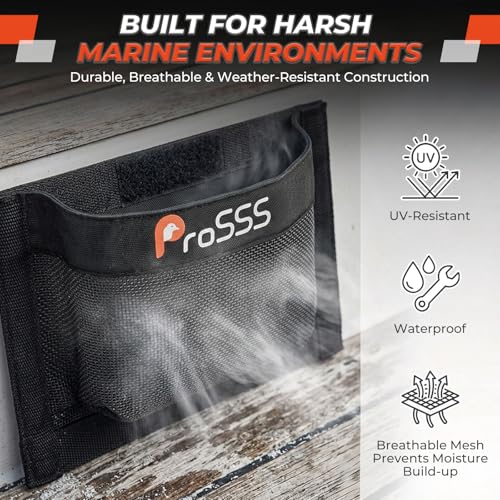 1PC Boat 10"*7" Self-Adhesive Storage Mesh Bag,Marine Organizer for Tools & Boat Accessories,Waterproof Strong Adhesive Backing, Easy to Install & Remove,Keep Your Boat Tidy and Items Secure