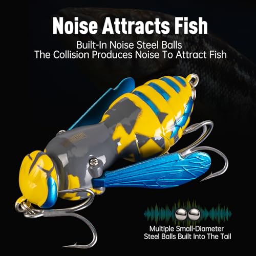 Kingdom Wasp Craw Bait Insect Bionic Floating Fishing Lures Swimbaits Hard Artificial Baits Lure for Freshwater and Saltwater Bass Carp Pike Walleye Fishing ABS Material Carbon Steel Three Book Hook - color: 07, size: 4.2g