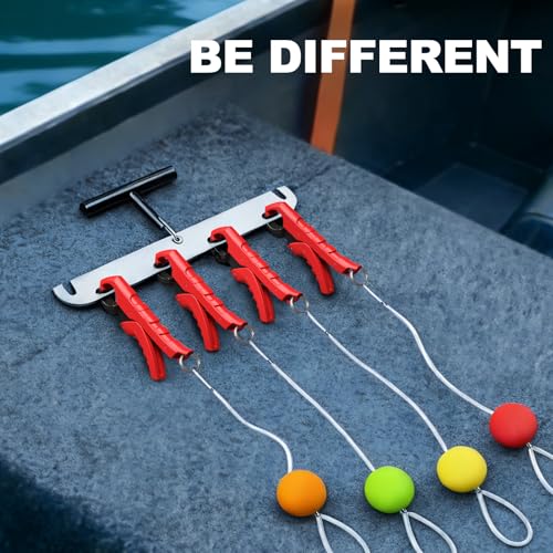 SNAIL TRAIL 4.6'' Fish Gripper, Digital Fishing Scale Hook Non-Puncture Replacement Clamp - Lip Grabber for Cull Tag. Tournament Bass Culling Beam Clip. (4 Pack) - color: Red-black