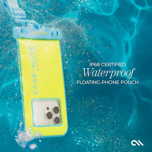 Case-Mate IP68 Waterproof Phone Pouch - Citrus Splash | Touchscreen Floating Waterproof Phone Case with Crossbody Lanyard - Fits All Phones - Beach Cruise Ship Travel Essentials - color: Citrus Splash