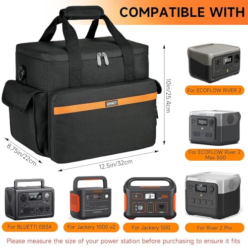 Carrying Case Fits for Jackery Explorer 1000 v2/500 v2/BLUETTI Elite 100 V2 | Portable Power Station Travel Bag Fits for ECOFLOW River 2/River 2 Max 500/River 2 Pro/BLUETTI AC50B/AC70 and Accessories - size: Medium(Fits 1000 V2 )