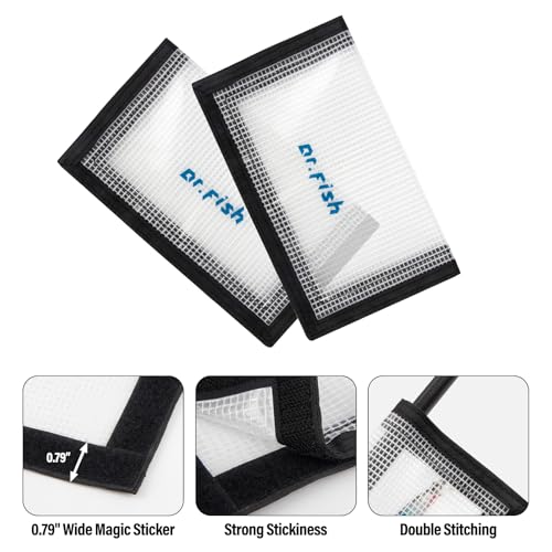 Dr.Fish 3 Pack Fishing Lure Wraps, Clear PVC Lure Hook Covers Fishing Rod Wraps Protectors Holder Storage in 2 Sizes for Hooks, Rod and Tackle Organizer - color: Mesh, size: L: 7×4.1"-3 Pack