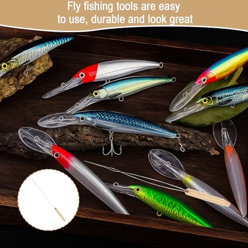 Fly Tying Bobbin, Stainless Steel Bobbin Threader with Ergonomic Handle, Durable Fly Tying Tools for Fly Fishing, DIY Flies, Worm Threader Fishing Tool 2PCS