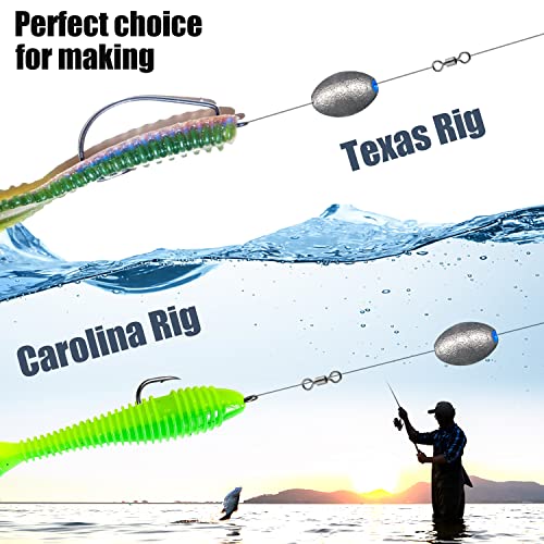 Egg Sinkers Bullet Fishing Weights Oval Shaped with Plastic Core Slip Sinkers for Catfish Fishing Casting Saltwater and Freshwater 1/5oz to 2oz - style: 3/4 Ounce-21g-10pcs