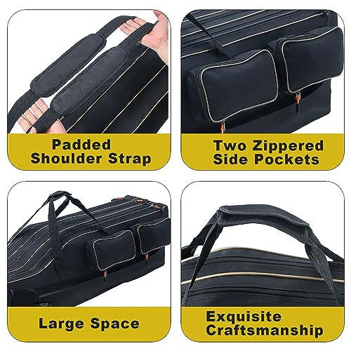Sougayilang Fishing Rod Case Organizer Pole Storage Bag Fishing Rod and Reel Carrier Organizer for Travel - color: Black-Length: 165cm/65in